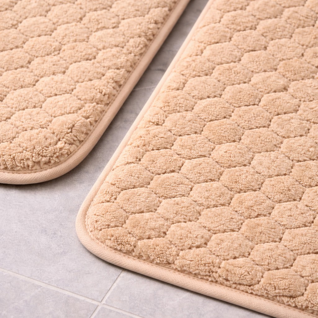 Σετ Πατάκια Μπάνιου Ανάγλυφο 2 Τεμαχίων σχέδιο κυψέλη αντιολισθητικό Σετ Πατάκια Μπάνιου Ανάγλυφο 2 Τεμαχίων σχέδιο κυψέλη αντιολισθητικό - Image 2