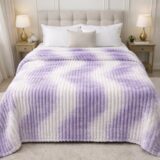 Κουβέρτα Δίχρωμη 220X240cm Υπερδιπλη fleece ριγέ