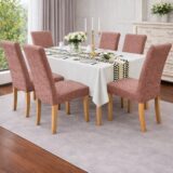 Σετ Υπέρδιπλο Κουβερλί Με Μαξιλαροθήκη – Ροζ Καλύμματα Καρέκλας 6ΤΜΧ με Ανάγλυφο Σχέδιο Ελαστικά & Premium Εφαρμογή