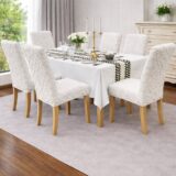 Καλύμματα Καρέκλας 6ΤΜΧ με Ανάγλυφο Σχέδιο Ελαστικά & Premium Εφαρμογή