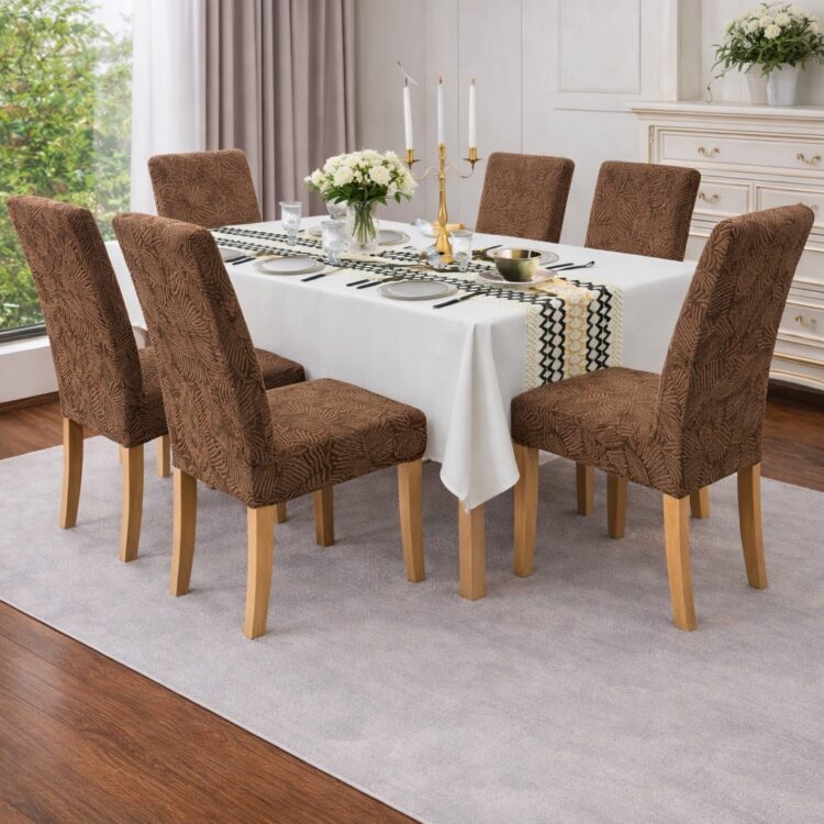 Καλύμματα Καρέκλας 6ΤΜΧ με Ανάγλυφο Σχέδιο Ελαστικά & Premium Εφαρμογή