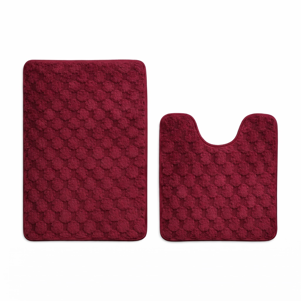 Σετ Πατάκια Μπάνιου Ανάγλυφο 2 Τεμαχίων σχέδιο κυψέλη αντιολισθητικό Σετ Πατάκια Μπάνιου Ανάγλυφο 2 Τεμαχίων σχέδιο κυψέλη αντιολισθητικό - Image 3