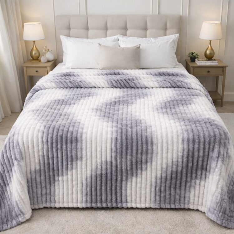 Κουβέρτα Δίχρωμη 220X240cm Υπερδιπλη fleece ριγέ Κουβέρτα Δίχρωμη 220X240cm Υπερδιπλη fleece ριγέ