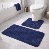 Σετ Πατάκια Μπάνιου Ανάγλυφο  2 Τεμαχίων σχέδιο κυψέλη αντιολισθητικό