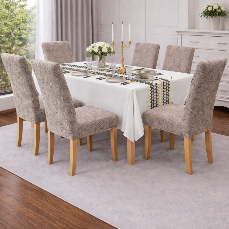 Καλύμματα Καρέκλας 6ΤΜΧ με Ανάγλυφο Σχέδιο Ελαστικά & Premium Εφαρμογή