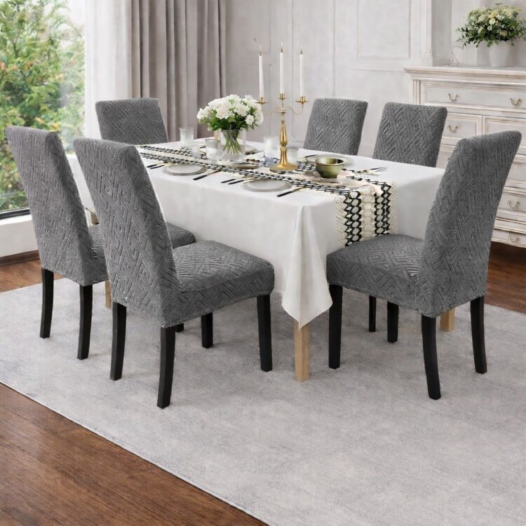 Καλύμματα Καρέκλας 6ΤΜΧ με Ανάγλυφο Σχέδιο Ελαστικά & Premium Εφαρμογή