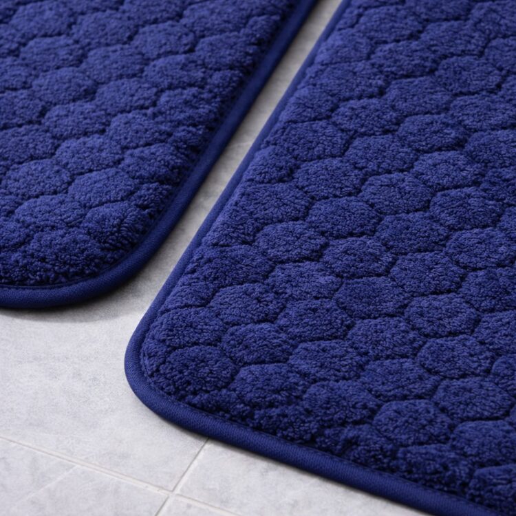 Σετ Πατάκια Μπάνιου Ανάγλυφο  2 Τεμαχίων σχέδιο κυψέλη αντιολισθητικό