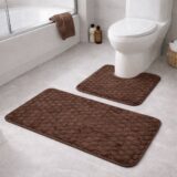 Σετ Πατάκια Μπάνιου Ανάγλυφο  2 Τεμαχίων σχέδιο κυψέλη αντιολισθητικό