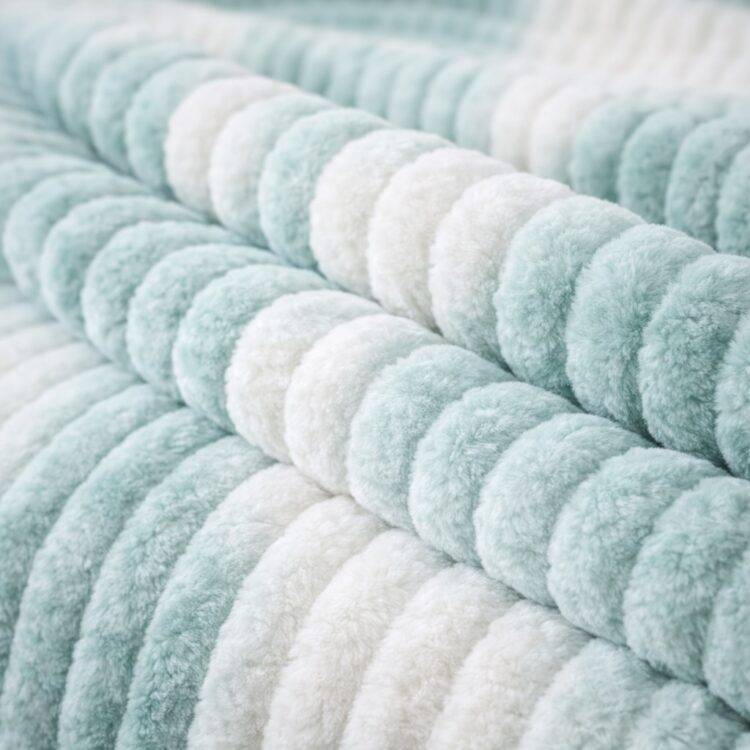 Κουβέρτα Δίχρωμη 220X240cm Υπερδιπλη fleece ριγέ