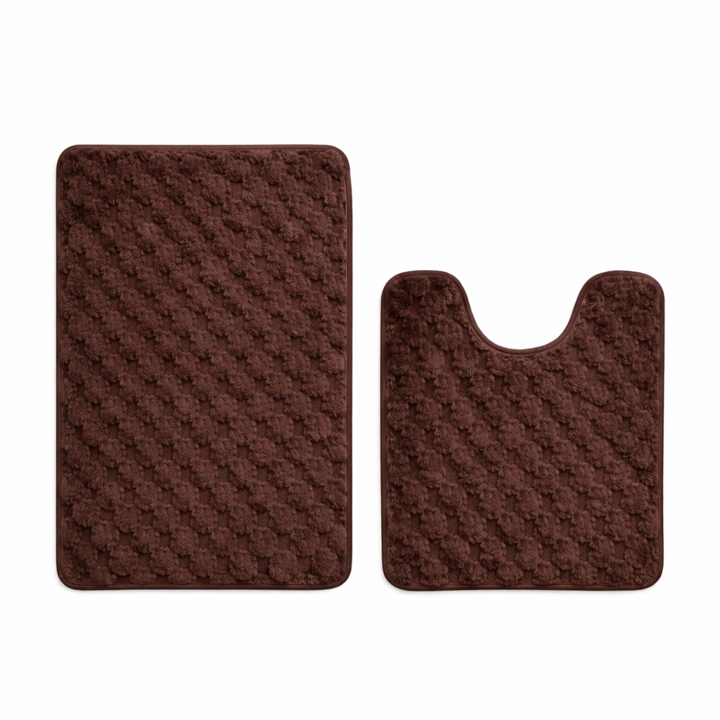 Σετ Πατάκια Μπάνιου Ανάγλυφο 2 Τεμαχίων σχέδιο κυψέλη αντιολισθητικό Σετ Πατάκια Μπάνιου Ανάγλυφο 2 Τεμαχίων σχέδιο κυψέλη αντιολισθητικό - Image 3