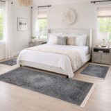 Χαλί all season 3D με κρόσια New collection κατασκευασμένο σε Flat ύψος Σετ Κρεβατοκάμαρας 3ΤΜΧ 4εποχών Σε Μοντέρνα Σχέδια με Αντιολισθητική Βάση